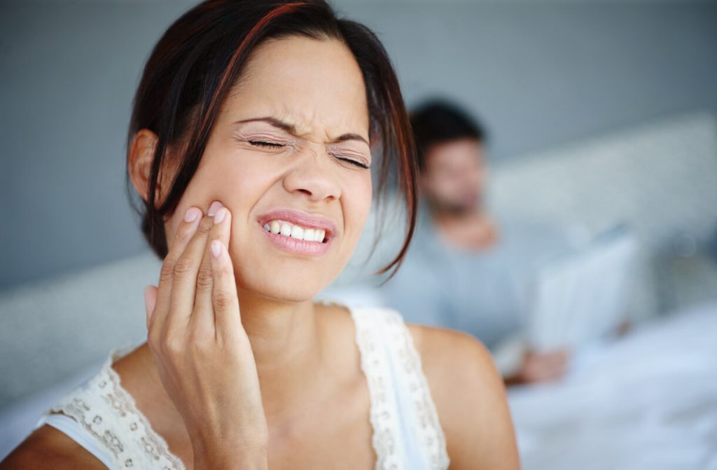 woman with mouth pain