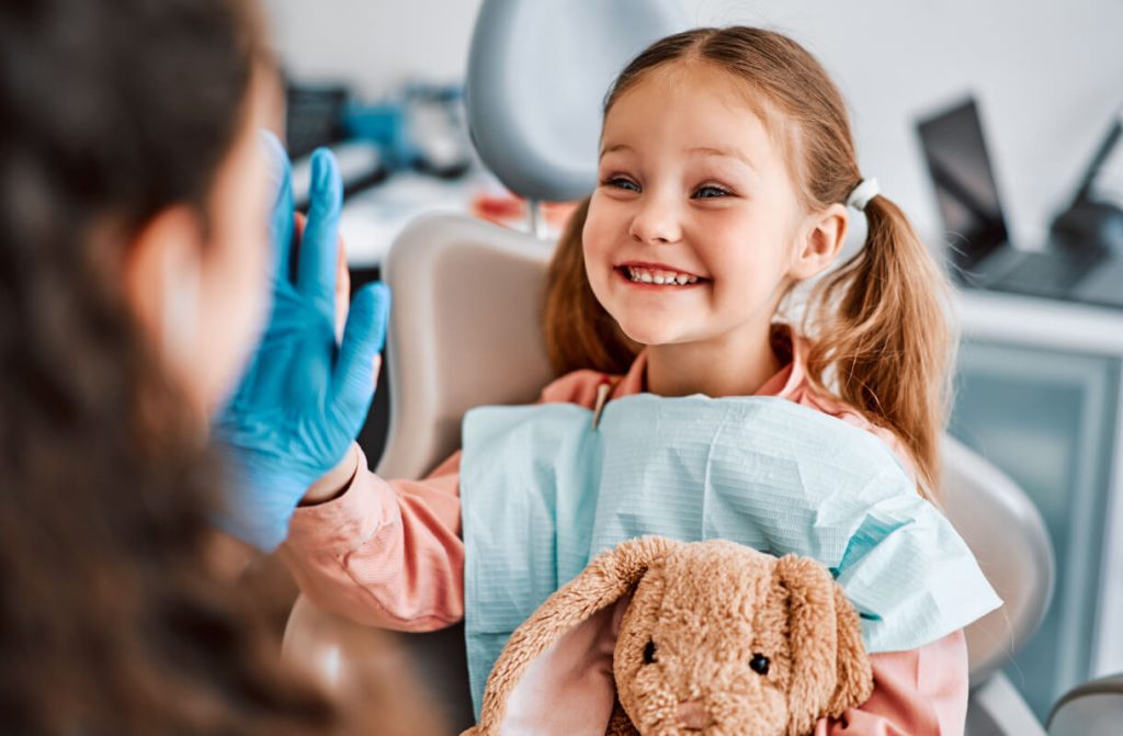 little girl visiting the dentist
